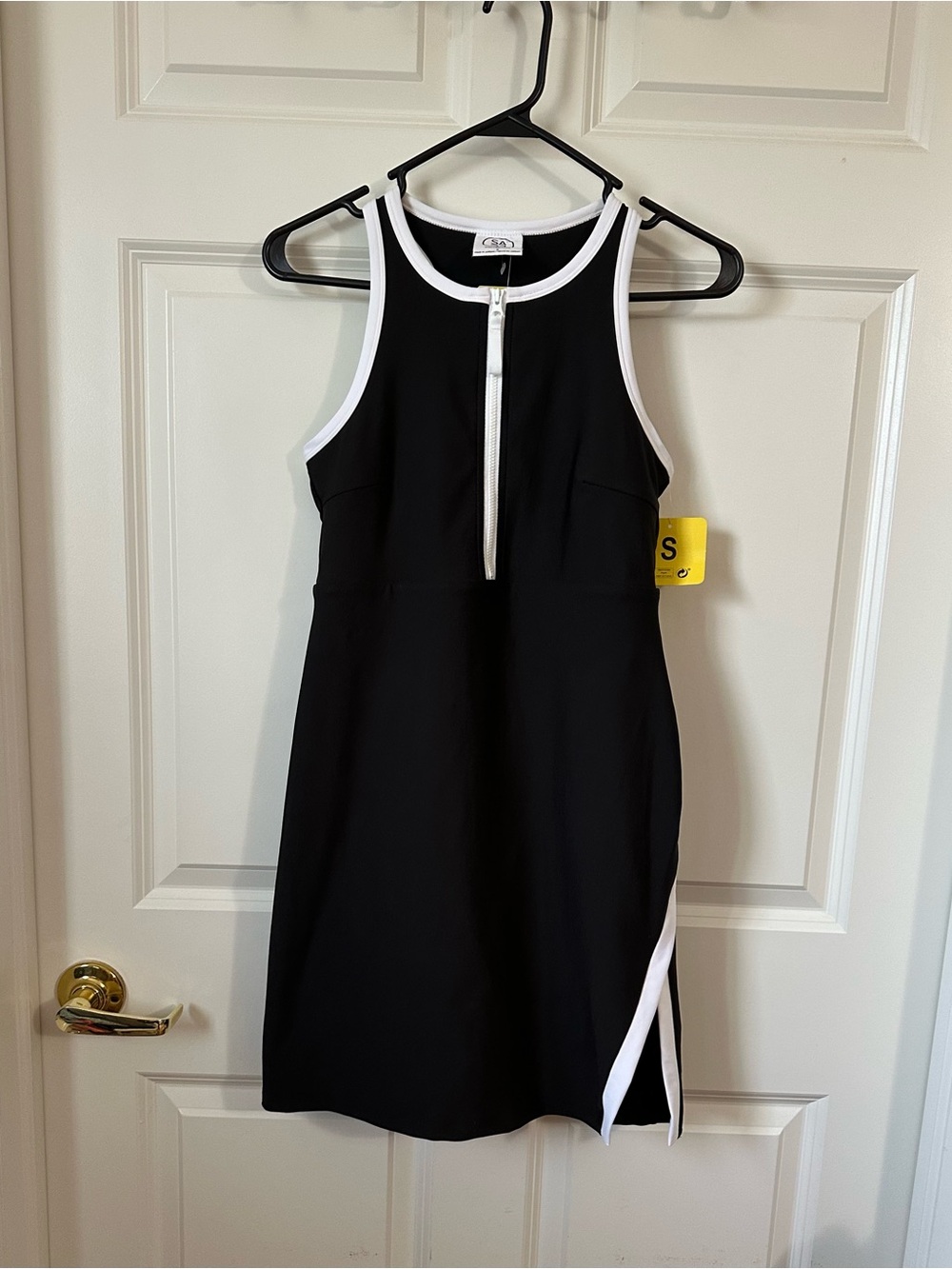 SAGE Collective Tennis Dress with Shorts Womens S Black Pickleball Activewear